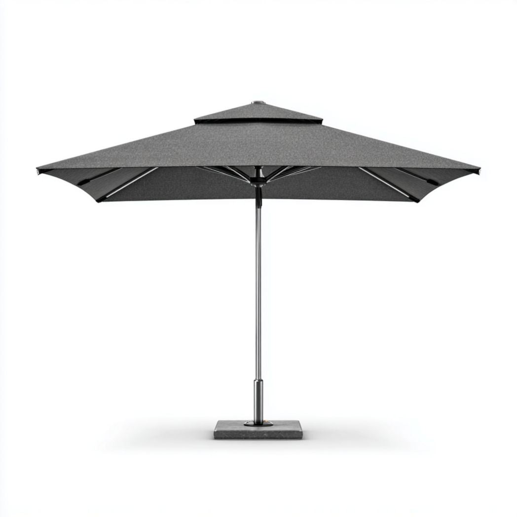 Ombrellone da giardino quadrato in alluminio e poliestere grigio 300x300 cm