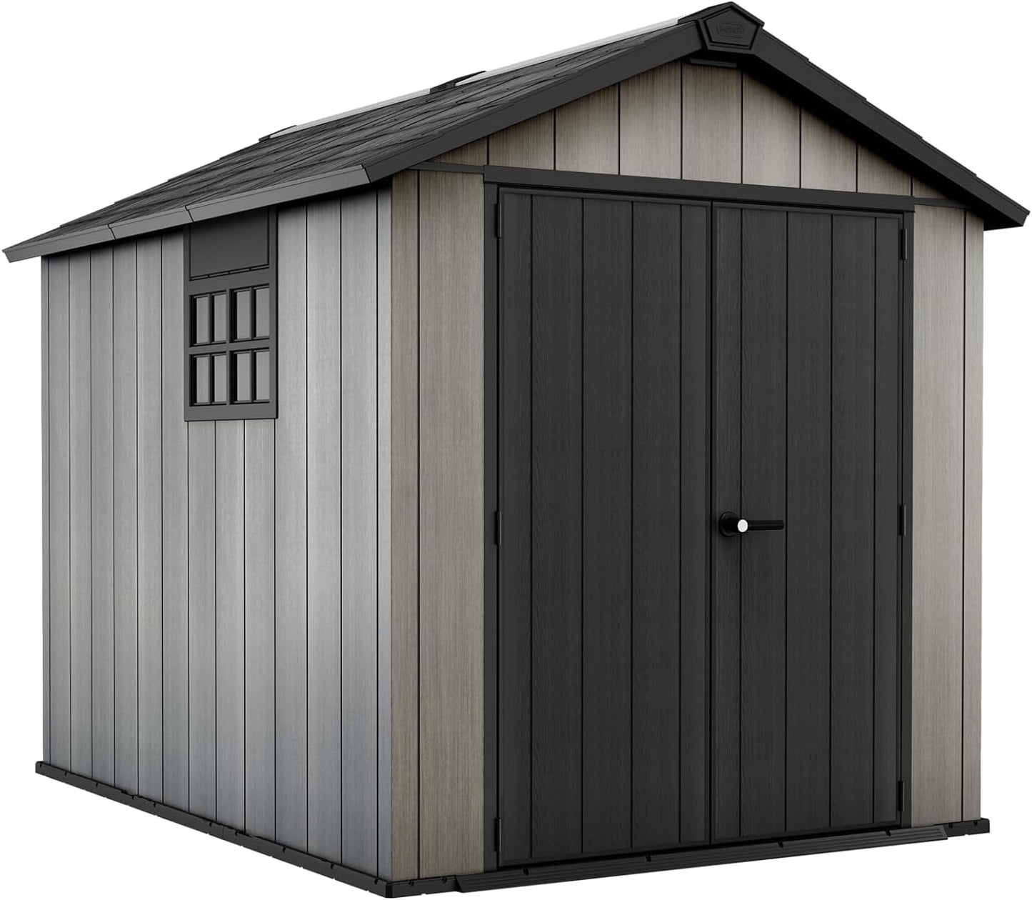 Keter Casetta da Giardino Oakland 759, Effetto Legno Spazzolato, Grigio, 6 m2, 229x287x242H cm
