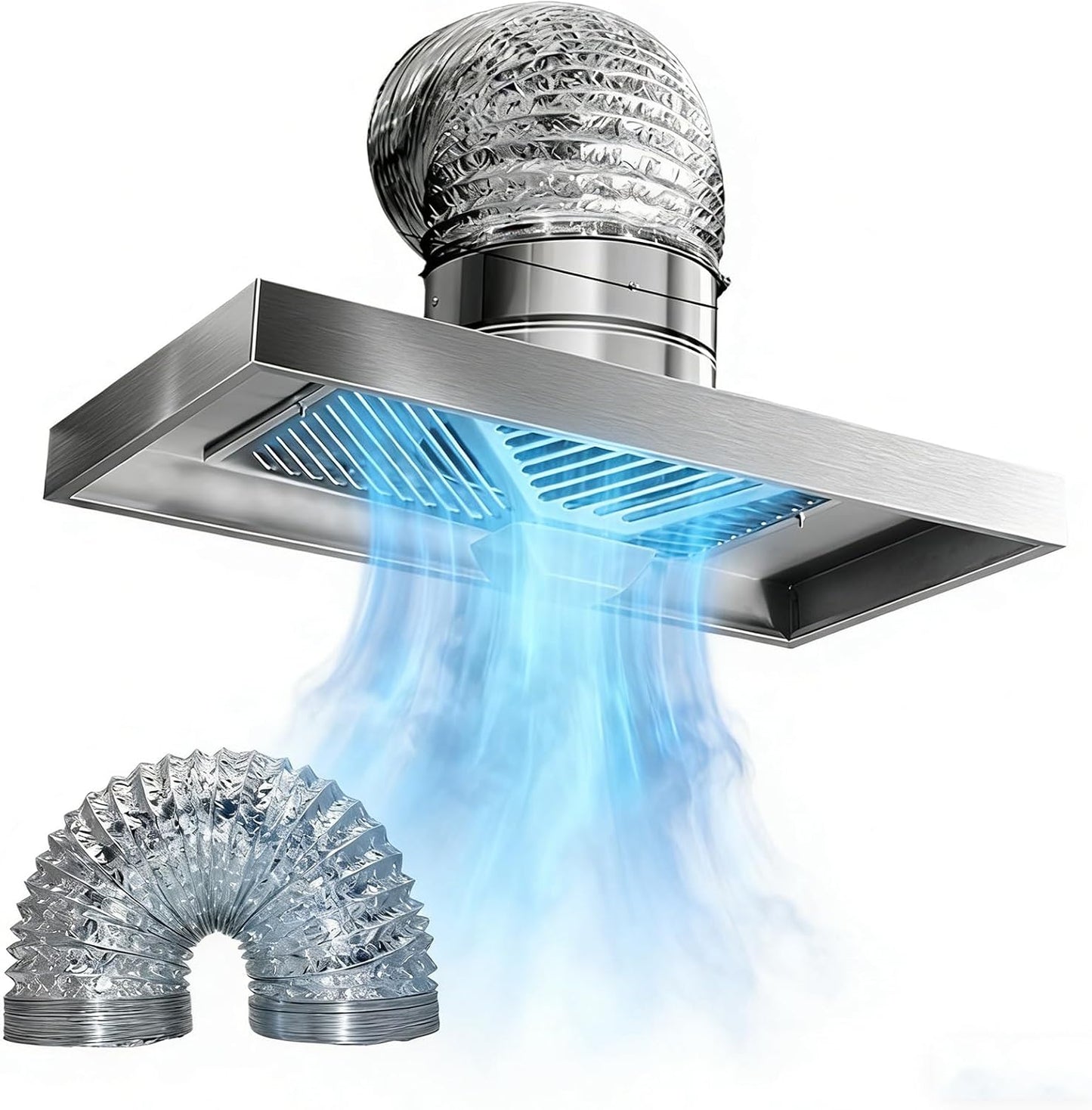 1m Pipe, 220V, Cappa Cucina Aspirante a Parete, Cappuccio per Rimozione Fumi Utilizzato per Eliminare Grandi Quantit¨¤ di Olio Residuo, Calore, Fumo e Odori di Cucina (8 Pollici)