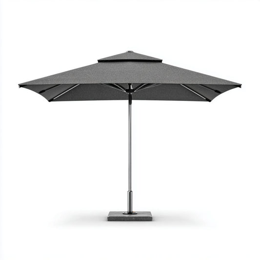 Ombrellone da giardino quadrato in alluminio e poliestere grigio 300x300 cm