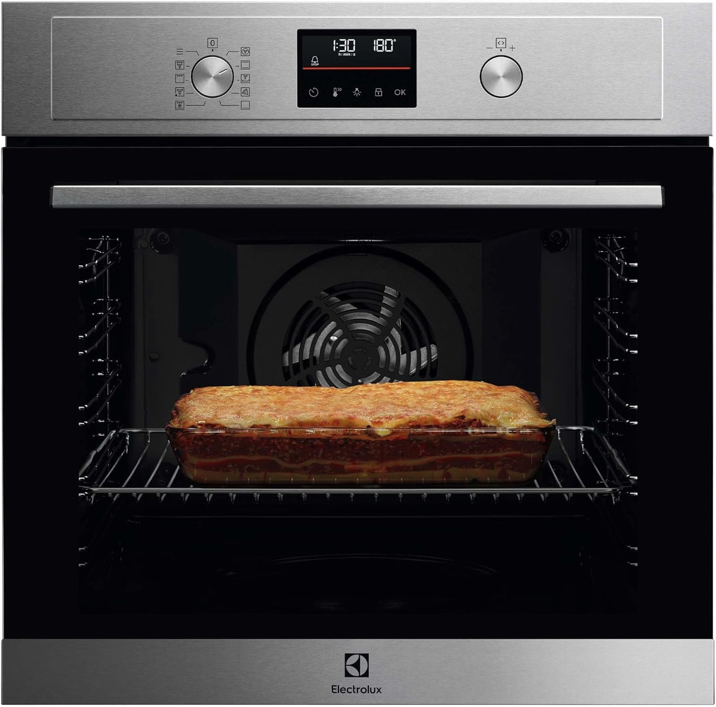 Electrolux Serie 500 EOF4P46X, Forno da Incasso Multifunzione, Capacit¨¤ 72 L, Classe A+, SurroundCook, Pulizia Pirolitica, 589x594x569 mm, Acciaio Inox Antimpronta