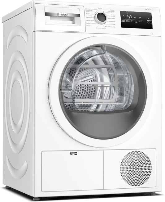 Bosch WTH85V18II Serie 4, Asciugatrice a pompa di calore, capacit¨¤ 8 kg, EasyClean, Cestello Lana, Auro Dry, Programma Rapido