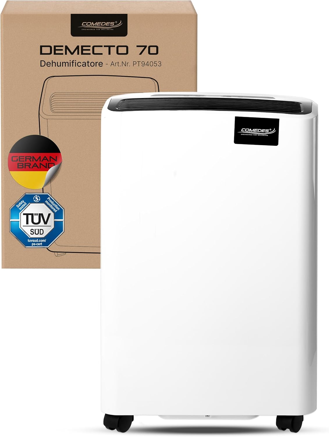 Deumidificatore Comedes Demecto 70 (max. 75 litri / 24h) Adatto per locali e cantine fino a 240m2 / 550m3.