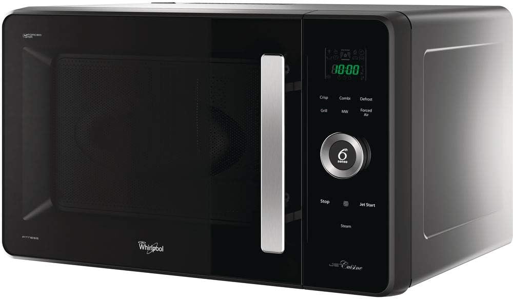 Whirlpool JQ 280 MB - Dimensioni 54,8cm x 52,5cm x 33,3cm, Forno Microonde 27 Litri Con Potenza 1000W Microonde E 1000W Grill. Forno A Microonde Con Funzione Crisp Per Pietanze Croccanti, Cavit¨¤ XXL
