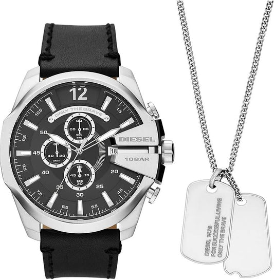 Diesel Chief Series orologio da uomo, movimento cronografo con cinturino in silicone, acciaio inossidabile o pelle