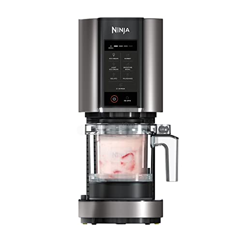Ninja CREAMi Gelatiera, macchina per gelato e dessert congelati, 1,4 l, 3 vasetti, 7 programmi, per gelati, sorbetti, frullati, frapp¨¨, nero/argento, NC300EU : Amazon.it: Casa e cucina(Nero/Argento/CREAMi)