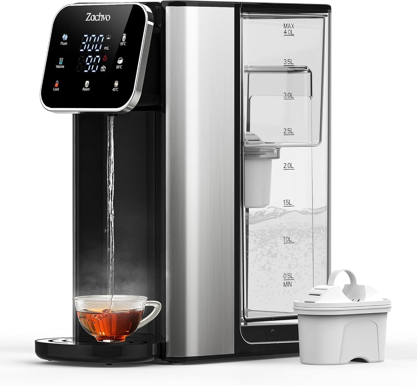 Dispenser Acqua Calda UR05 ¨C Acqua bollente in pochi secondi, 4 temp.  3 volumi, serbatoio 4L, compatto ed efficiente, sicuro per bambini, filtro a carbone attivo, ideale per casa e ufficio