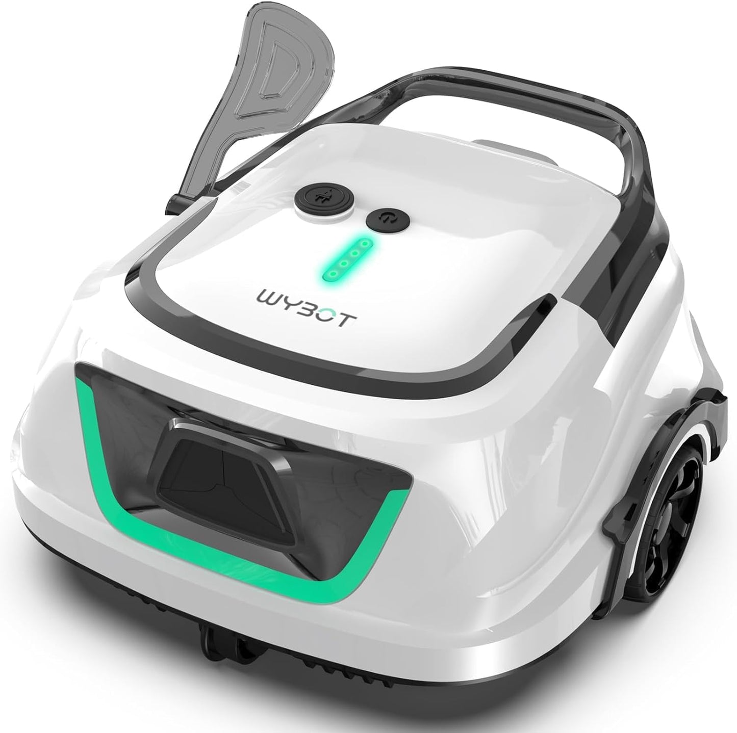 (Aggiornamento 2025)WYBOT A1 Robot Piscina, Autonomia 120 Min, Robot Piscina Senza Fili con Doppio Filtro per Piscine Fuori Terra Fino a 100 m2,2,5 Ore di Carica Completa Veloce(Verde Bianco Perlato)