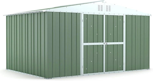 Box in Acciaio Zincato Casetta da Giardino in Lamiera 4.03 x 2.69 m x h2.17 m - 149 KG ¨C 10.84 metri quadri (Verde)
